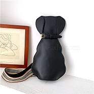 Women Shoulder Bag, PU Leather Adjustable Strap Dog Shaped Bag, Black, 30x16x4cm(PW-WG1EAC1-01)