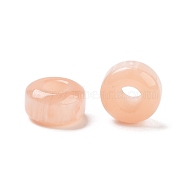 Resin European Beads, Large Hole Column Beads, Light Salmon, 12.5x7mm, Hole: 5mm(RESI-Z030-04C)