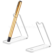 Elite 1-Slot Transparent Acrylic Slant Back Pen Display Stands, Rectangle, Clear, 8x2x8cm, Inner Diameter: 0.95cm(ODIS-PH0001-69B)