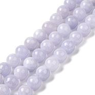 Natural Dyed White Jade Beads Strands, Round, Lilac, 10~10.5mm in diameter, Hole: 1mm, about 37pcs/strand, 14.76''~14.80''(37.5~37.6cm)(G-M402-C04-04)