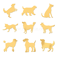 Nickel Decoration Stickers, Metal Resin Filler, Epoxy Resin & UV Resin Craft Filling Material, Golden, Dog, 40x40mm, 9pcs/set(DIY-WH0450-156)