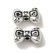 Tibetan Style Alloy Beads, Cadmium Free & Lead Free, Bowknot, 10x15x5.5mm, Hole: 2mm, about 436pcs/1000g(PALLOY-P302-01A-AS)