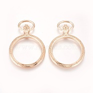 Alloy Open Back Bezel Pendants, For DIY UV Resin, Epoxy Resin, Pressed Flower Jewelry, Ring, Light Gold, 54x38x6mm, Hole: 3x13mm, Inner Diameter: 29.5mm(PALLOY-WH0024-05KCG)