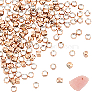 150Pcs 304 Stainless Steel Crimp Beads, Rondelle, Rose Gold, 1.5x0.8mm, Hole: 0.8mm(STAS-UN0053-75)