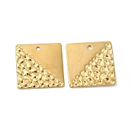 Ion Plating(IP) 304 Stainless Steel Pendants, Square Charm, Real 18K Gold Plated, 22x22x1mm, Hole: 1.6mm(STAS-B032-12G)
