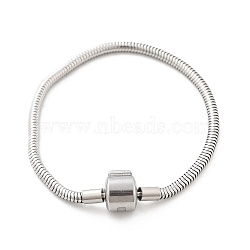 304 Stainless Steel Bracelets, Column, 180~200mm, column: 9x10mm(BJEW-M079-01P-06)