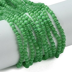 Cat Eye Beads Strands, Round, Green, 2mm, Hole: 0.5mm, about 192pcs/strand, 15.75''(40cm)(CE-Z001-01A)