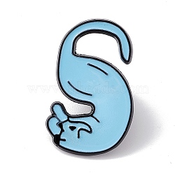 Cat Initial Letter Enamel Pin, Electrophoresis Black Alloy Cartoon Brooch for Backpack Clothes, Letter.S, 30x19x2mm, Pin: 1.2mm(JEWB-A005-27-S)