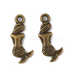 Tibetan Style Alloy Pendants, Cadmium Free & Lead Free, Mermaid, Antique Bronze, 20.5x9x2.5mm, Hole: 1.8mm, about 640pcs/500g(TIBEP-Q088-004AB-RS)