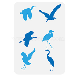 Plastic Drawing Painting Stencils Templates, for Painting on Scrapbook Fabric Tiles Floor Furniture Wood, Rectangle, Heron, 29.7x21cm(DIY-WH0396-710)