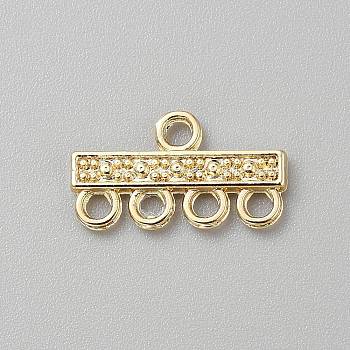 Alloy Chandelier Component Links, with Loops, Real 14K Gold Filled, 12x21x2mm, Hole: 2mm