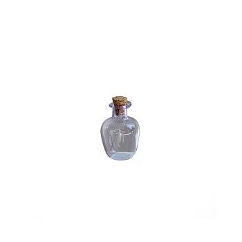 Miniature Glass Empty Wishing Bottles, with Cork Stopper, Micro Landscape Garden Dollhouse Accessories, Photography Props Decorations, Lilac, 20x27mm