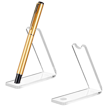 Elite 1-Slot Transparent Acrylic Slant Back Pen Display Stands, Rectangle, Clear, 8x2x8cm, Inner Diameter: 0.95cm