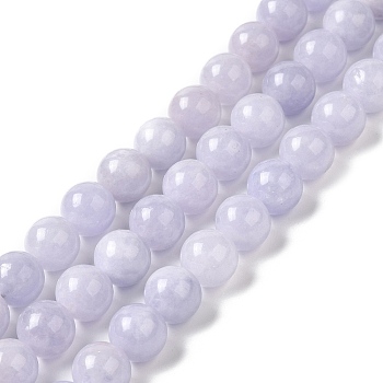 Natural Dyed Jade Beads Strands, Round, Lilac, 10~10.5mm in diameter, Hole: 1mm, about 37pcs/strand, 14.76''~14.80''(37.5~37.6cm)