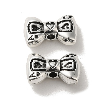 Tibetan Style Alloy Beads, Cadmium Free & Lead Free, Bowknot, 10x15x5.5mm, Hole: 2mm, about 436pcs/1000g