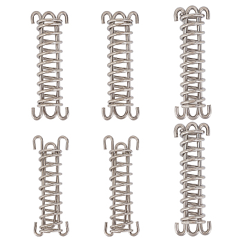 SUPERFINDINGS 6Pcs Stainless Steel Camping Tent Spring Buckle, Premium Swing Spring Awning Rope Tensioner, for Tarps Tents Wire Racks Camping Accessories, Stainless Steel Color, 106x34x24mm