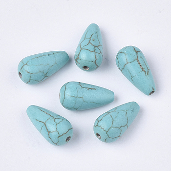 Synthetic Turquoise Beads, teardrop, 13.5x7mm, Hole: 1mm