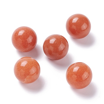 Natural Red Aventurine Beads, No Hole/Undrilled, for Wire Wrapped Pendant Making, Round, 20mm