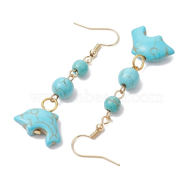 Boucles d'oreilles turquoise synthétiques(EJEW-JE05849-04)-4