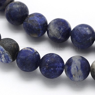 Frosted Round Natural Orange Sodalite Beads Strands(G-N0166-63-6mm)-2