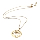 201 Stainless Steel Sun with Moon Phase Pendant Necklace with Cable Chains(NJEW-Q317-04G)-1