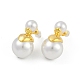 Round Brass Dangle Stud Earrings(EJEW-Q391-25G)-2