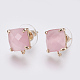 Faceted Glass Stud Earring Findings(GLAA-F084-C11)-1