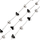 chaînes de perles triangulaires à facettes en verre noir(CHS-B004-03P)-1