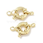Brass Spring Ring Clasps, Real 18K Gold Plated, 11.5x4.5mm, Hole: 3mm(KK-CBAD851-02G-01)