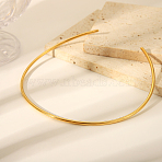 Simple 304 Stainless Steel Round Cuff Choker Necklaces Fashion Jewelry for Women, Golden, Inner Diameter: 4.92 inch(12.5cm)(RC6869-3)