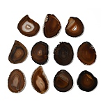 Natural Druzy Agate(Dyed & Heated) Big Pendants, Agate Slice Nuggets Charms, Saddle Brown, 40~105x39~68x4~7mm, Hole: 1.8~2mm, about 25pcs/1000g(G-F646-02J)