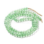 Handmade Nepalese Lampwork Beads, Round, Pale Green, 8.5x7.5mm, Hole: 1.4mm, about 89pcs/strand, 25.91''(65.8cm)(LAMP-Z008-01B)