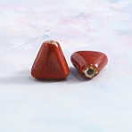 Handmade Porcelain Beads, for Bracelet/Necklace Decoration and DIY Materials, Triangle, Tomato, 16x15.5x8.5mm, Hole: 2.5mm(PW-WG882A4-01)