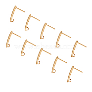 304 Stainless Steel Stud Earring Findings, with Loop, Golden, 15x3x1mm, Hole: 2mm, Pin: 0.8mm(STAS-G179-54G)