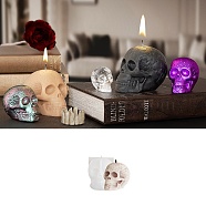 Halloween Theme Candle Silicone Molds,  For Decoration Silicone, Skull, White, 39x56mm, 45mm high(DIY-U005-06A)