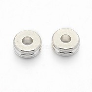 Brass Spacer Beads, Flat Round, Silver Color Plated, 6x2.5mm, Hole: 2mm(KK-E640-01-6mm-S)