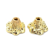 Rack Plating Brass Bead Caps, Long-Lasting Plated, Lead Free & Cadmium Free, Flower, Real 18K Gold Plated, 8.5x9.5x5.7mm, Hole: 1.4mm(KK-M282-07G)