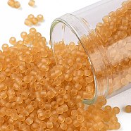 TOHO Round Seed Beads, Japanese Seed Beads, (2BF) Transparent Frosted MED TOPAZ, 11/0, 2.2mm, Hole: 0.8mm, about 5555pcs/50g(SEED-XTR11-0002BF)