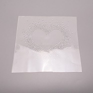 Glitter Hotfix Rhinestone(Hot Melt Adhesive On The Back), Costume Accessories, Heart, Crystal, 200x210x1mm(DIY-WH0001-08)