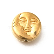 Ion Plating(IP) 304 Stainless Steel Beads, Sun with Moon, Real 18K Gold Plated, 13x5mm, Hole: 1.8mm(STAS-I321-43G)