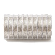 10 Rolls Round Copper Wire, Long-Lasting Plated, Silver, 32 Gauge, 0.2mm, 22m/roll(CWIR-C003-01A-S)