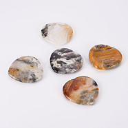 Natural Crazy Agate Thumb Worry Stone, Pocket Palm Stones, for Healing Reiki Stress Relief, Heart Shape, 39~40x39~40x5~6mm(G-N0325-01-01)