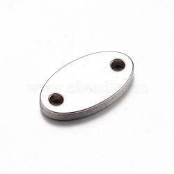 Tarnish Resistant 201 Stainless Steel Links connectors, Oval, Stainless Steel Color, 12.5x7x1.2mm, Hole: 1.5mm(STAS-D429-78)