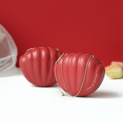 Iron Candy Box, Shell Candy Box, Orange Red, 11.5x9x6cm(PW-WG13352-01)