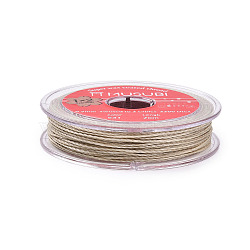 2-Ply Round Waxed Cotton Thread Cords, Import From Japan, Wheat, 0.5mm, about 21.87 Yards(20m)/Roll(YC-T004-01A-16)