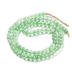 Handmade Lampwork Beads, Round, Pale Green, 8.5x7.5mm, Hole: 1.4mm, about 89pcs/strand, 25.91''(65.8cm)(LAMP-Z008-01B)