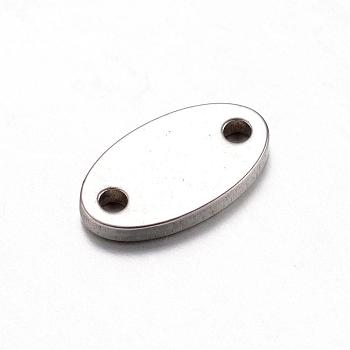 201 Stainless Steel Links connectors, Oval, Stainless Steel Color, 12.5x7x1.2mm, Hole: 1.5mm