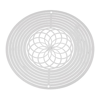 1Pc 201 Stainless Steel Connector Charms, Etched Metal Embellishments, Non-Tarnish, Flower, 150x1mm, Hole: 3mm