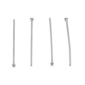 Tarnish Resistant 304 Stainless Steel Flat Head Pins, Stainless Steel Color, 22x0.7mm, 21 Gauge, Head: 1.2~1.5mm