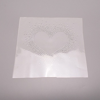 Glitter Hotfix Rhinestone(Hot Melt Adhesive On The Back), Costume Accessories, Heart, Crystal, 200x210x1mm